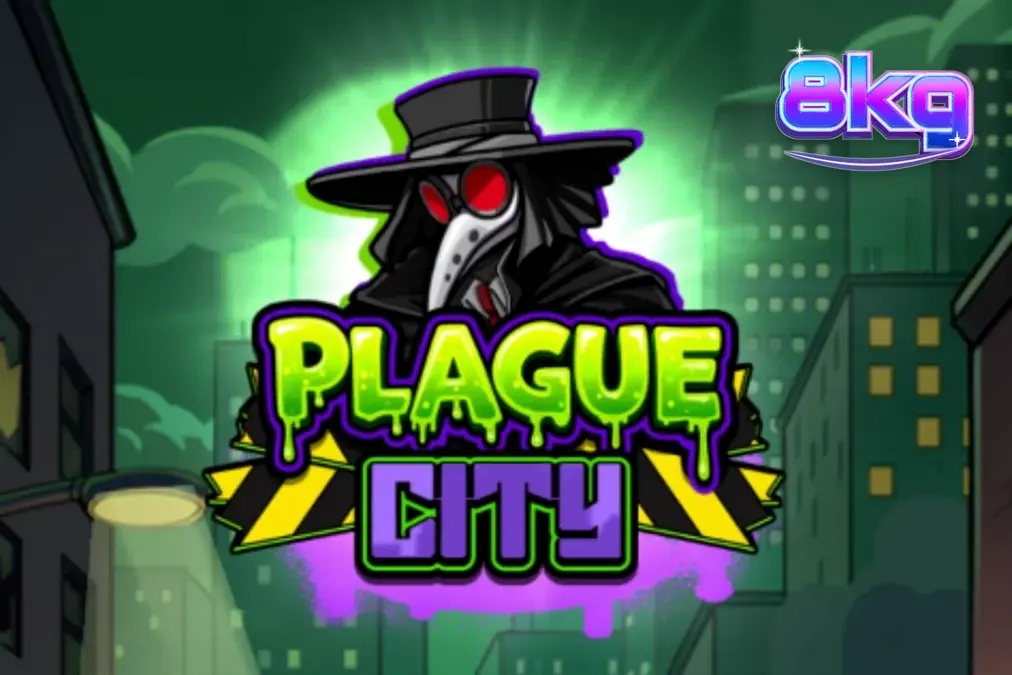 Interface do jogo Plague City com cientista mascarado e elementos de laboratório